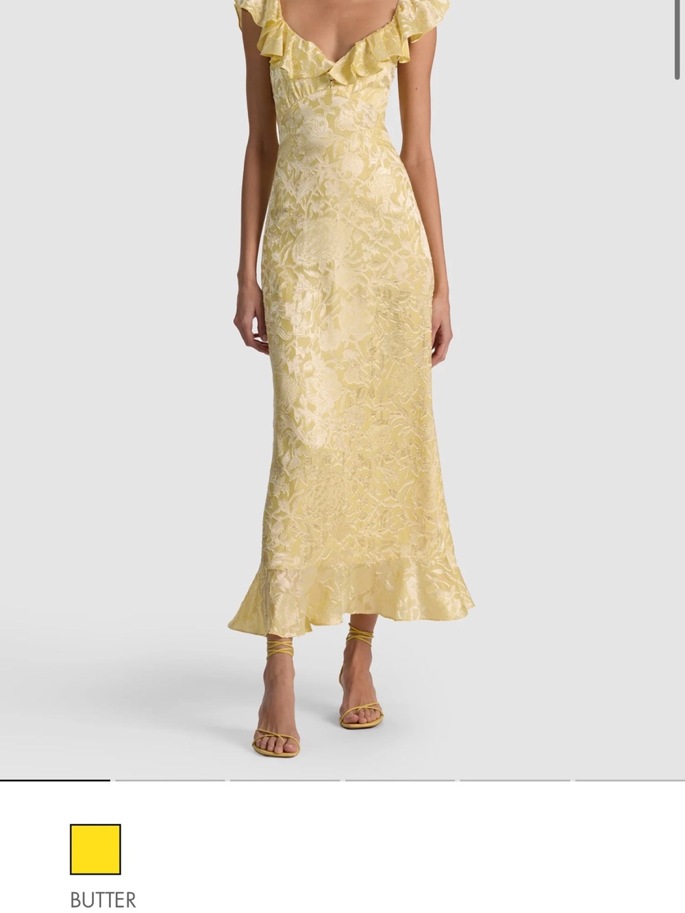 Alice Olivia Gemma Midi Dress in Butter